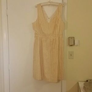 Yellow check pocket dress