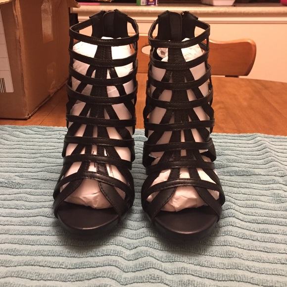 Black heeled sandals