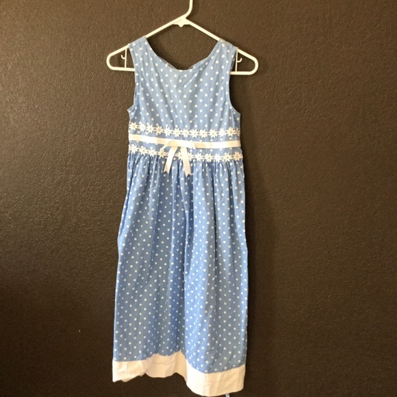 Blue polka dot dress