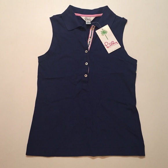NWT Lilly Pulitzer navy sleeveless polo size XS