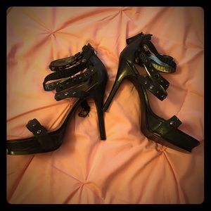 Guess black strap heels