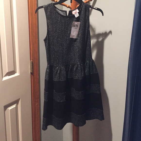 Grey patterned fit and flare dress