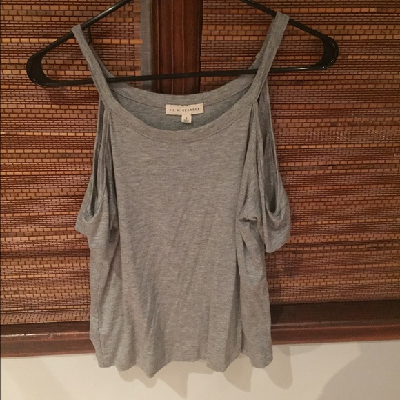 Pac Sun gray off the shoulder shirt - Picture 1 of 2