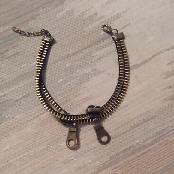 Bronze vintage zipper anklet - Picture 2 of 2