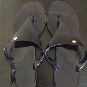 Tory Burch jelly sandal.  Worn once.