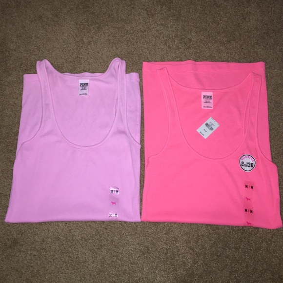 2 brand new never worn VS pink camisoles