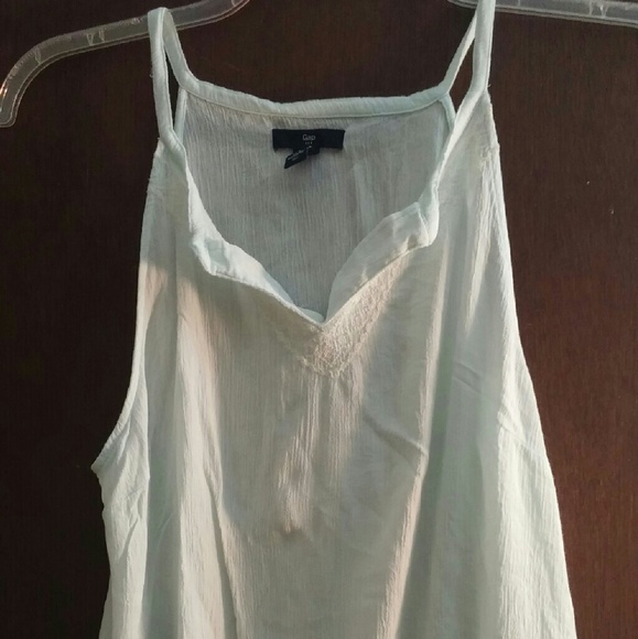Very pale green/blue boho tank