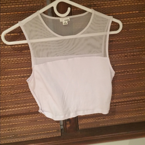 Garage white mesh crop top - Picture 1 of 1