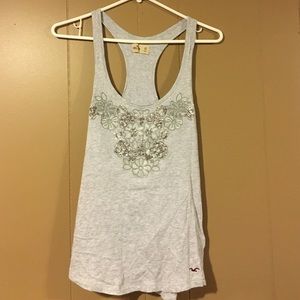 Hollister tank with flower sequin detail