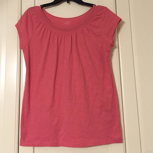 LOFT pink short sleeved shirt