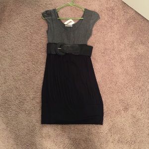 Gray and black dress