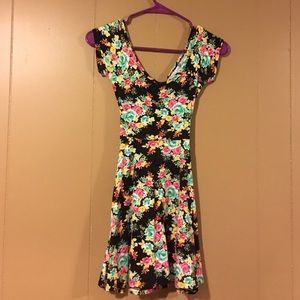 Open back floral skater dress