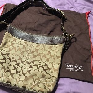 Authentic signature jacquard coach bag