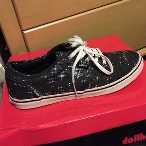 *brand new* Black Vans-- night sky