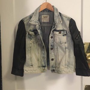 Zara leather/jean jacket