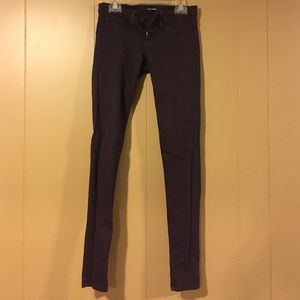 Deep plum skinny leg jeans