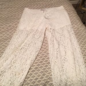 White lace pants