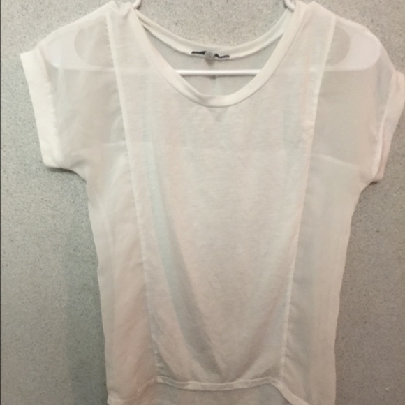 White tshirt with mesh sides