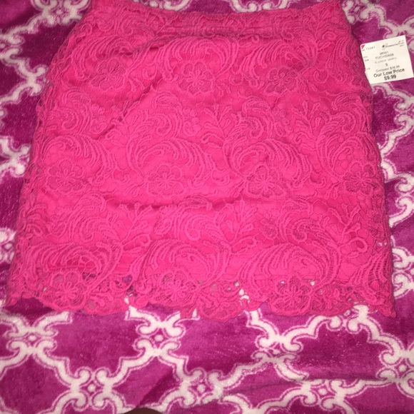 Pink Lace Designed Skirt