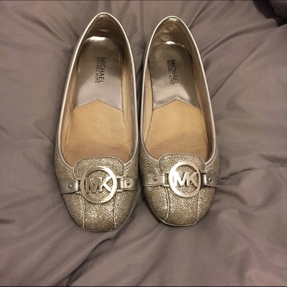 Silver sparkle Micheal Kors flats
