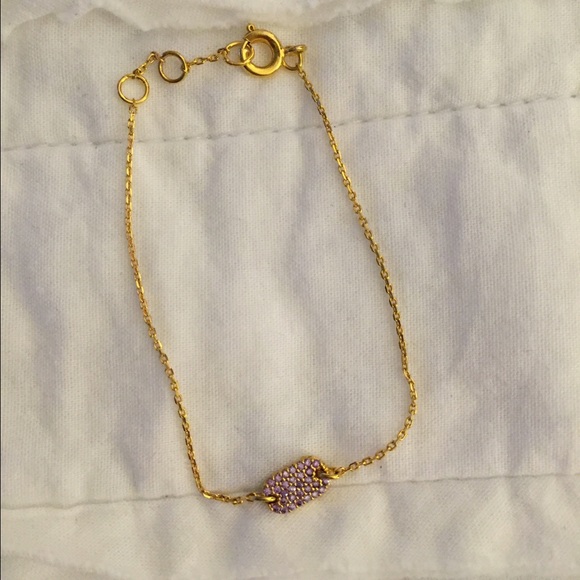 baublebar pave dog tag bracelet with purple stones