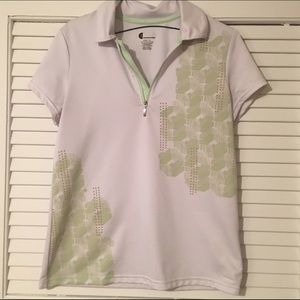 Izod women's golf shirt polo with zipper