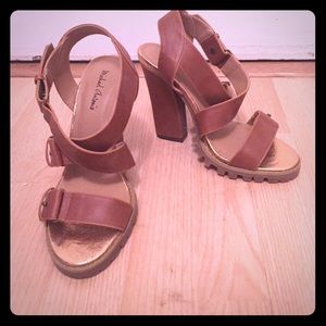 ‼️SALE Brown  heeled sandals 7.5 Michael Antonio