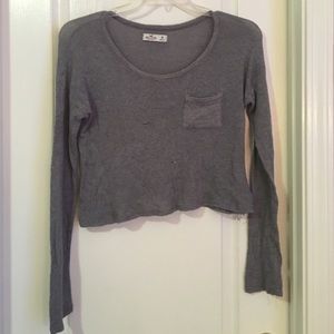 Gray crop top sweater