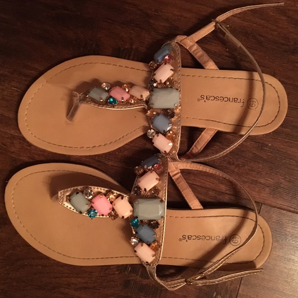 Francesca's Stone Sandals Size 6.5