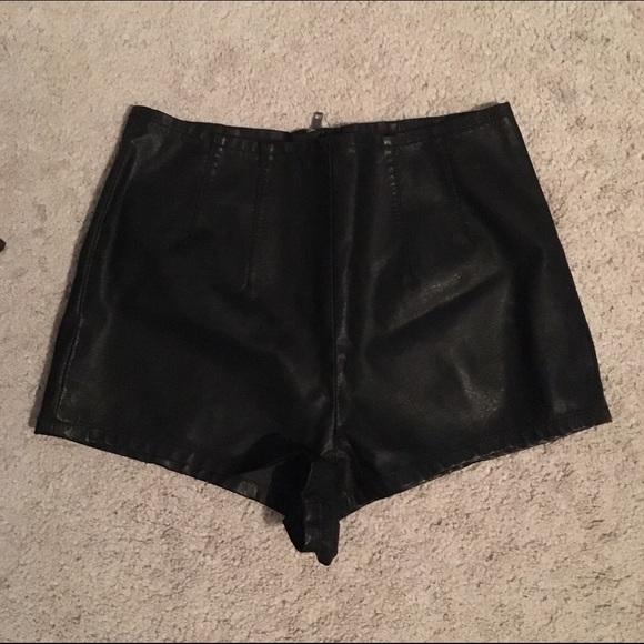 faux leather shorts
