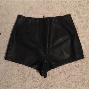 faux leather shorts