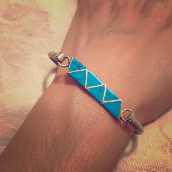 Silver and turquoise bangle