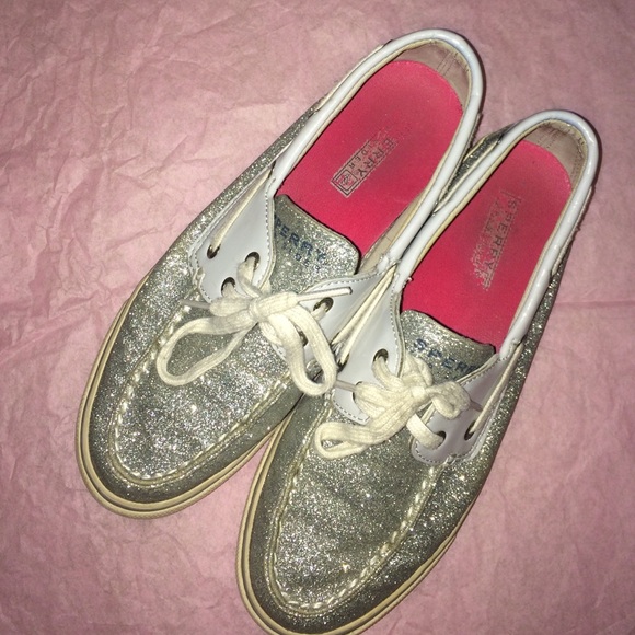 Silver Glittery Sperry's