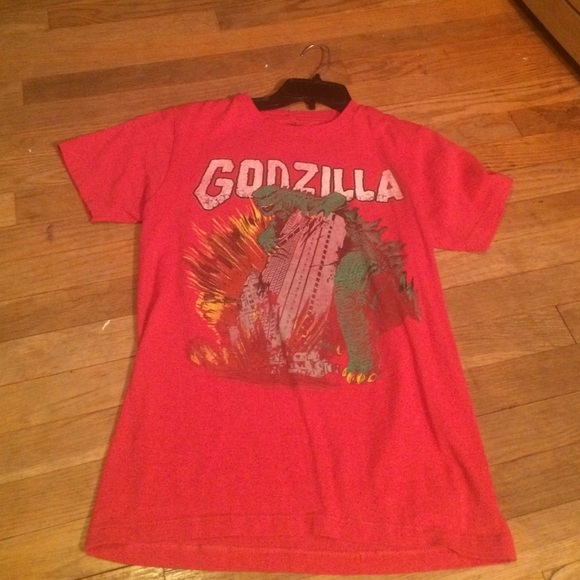 Red Godzilla tee