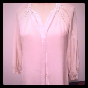 Joie Silk button down blouse in off white small
