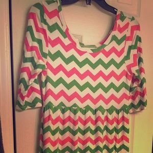 Lolly Wolly Doodle Chevron Maxi Dress with Lace