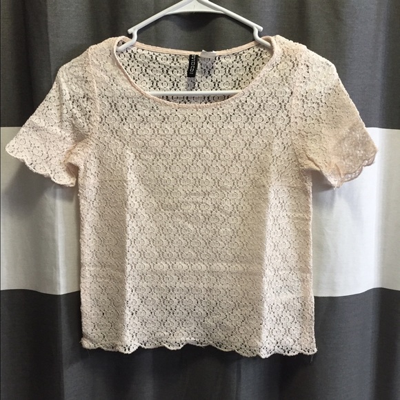 Light Pink Crochet Mid Top