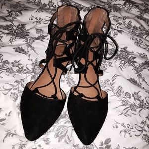 Black Lace Up Mossimo Flats