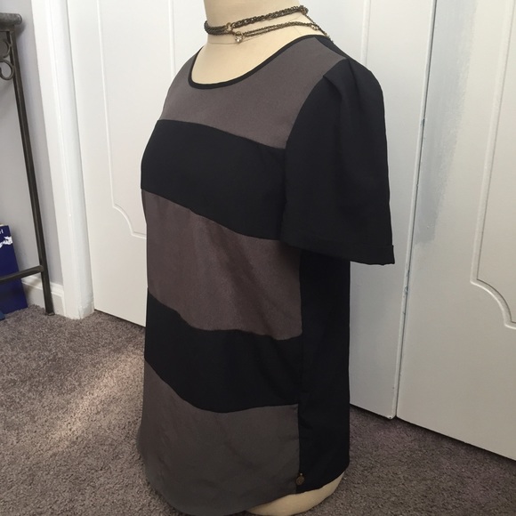 Maison Scotch Striped Grey and Black Blouse - Picture 3 of 4