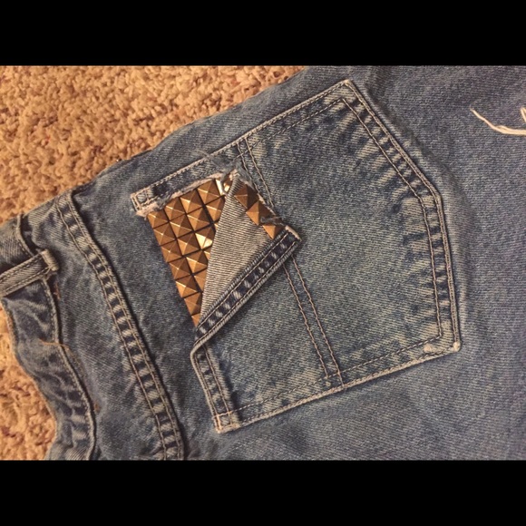High waist detailed denim shorts - XS - Picture 4 of 4