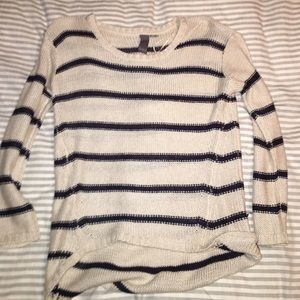 Navy Blue & White Striped Sweater