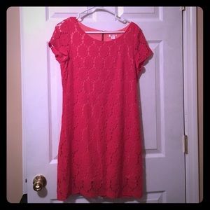 Red Floral Lace Body Con Dress