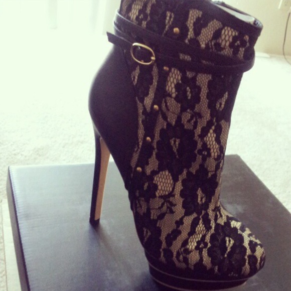 Black Lace and Ivory Stilettos