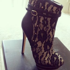 Black Lace and Ivory Stilettos