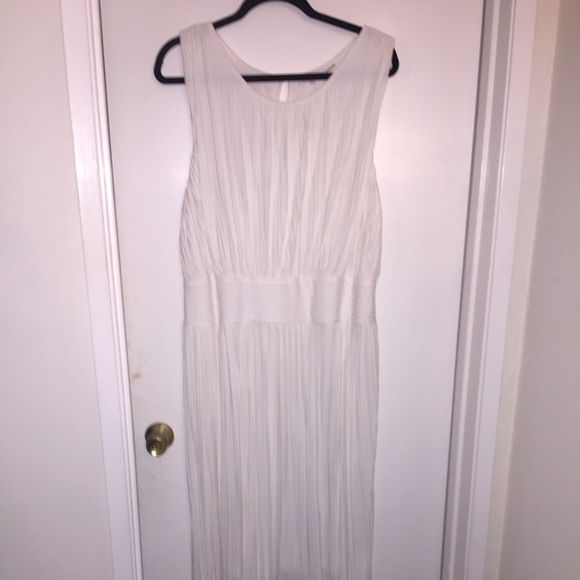 Calvin Klein White Pleated Dress