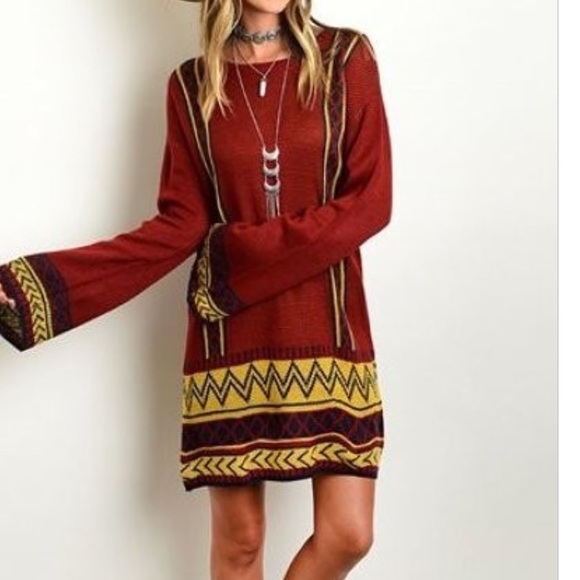 Boho Sweater Dress - Picture 2 of 3