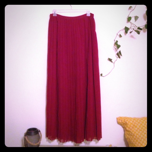 Long Pleated Skirt