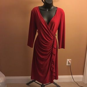 Red wrap dress