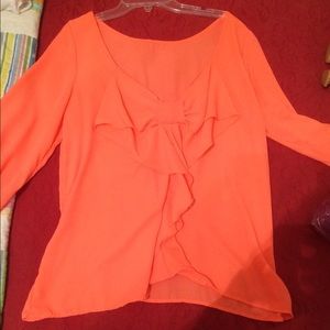 Sheer bow back shirt