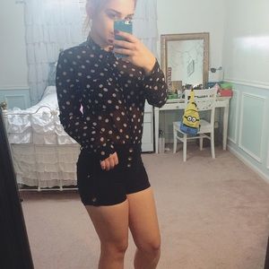 Black high waisted shorts.